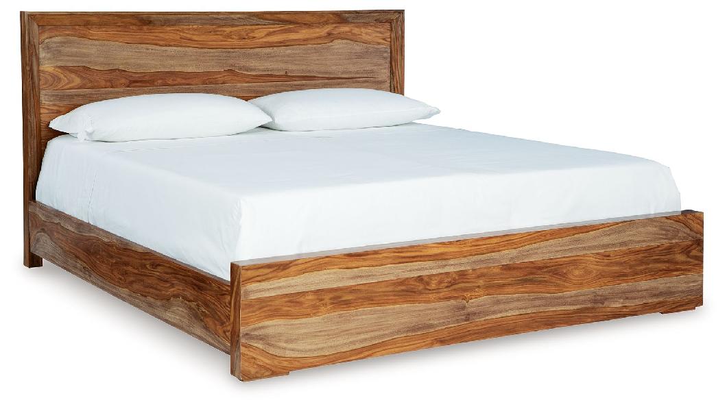 Image of Dressonni - King Panel Bed - Brown
