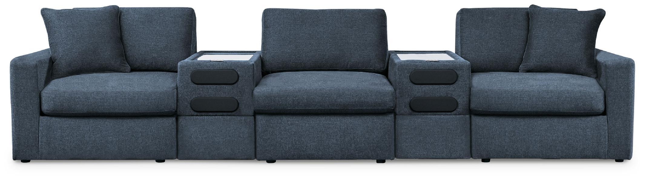 Image of Modmax - 5-Piece Sectional With 2 Audio System Consoles - Ink