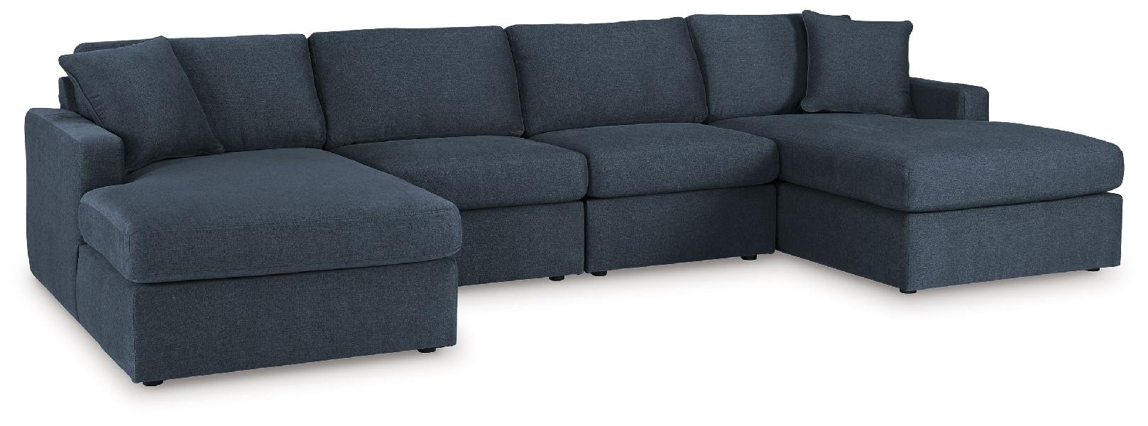 Image of Modmax - 4-Piece Sectional  With Laf And Raf Corner Chaises - Ink