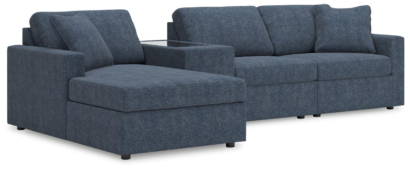 Image of Modmax - 4-Piece Sectional With Laf Corner Chaise And Storage Console - Ink