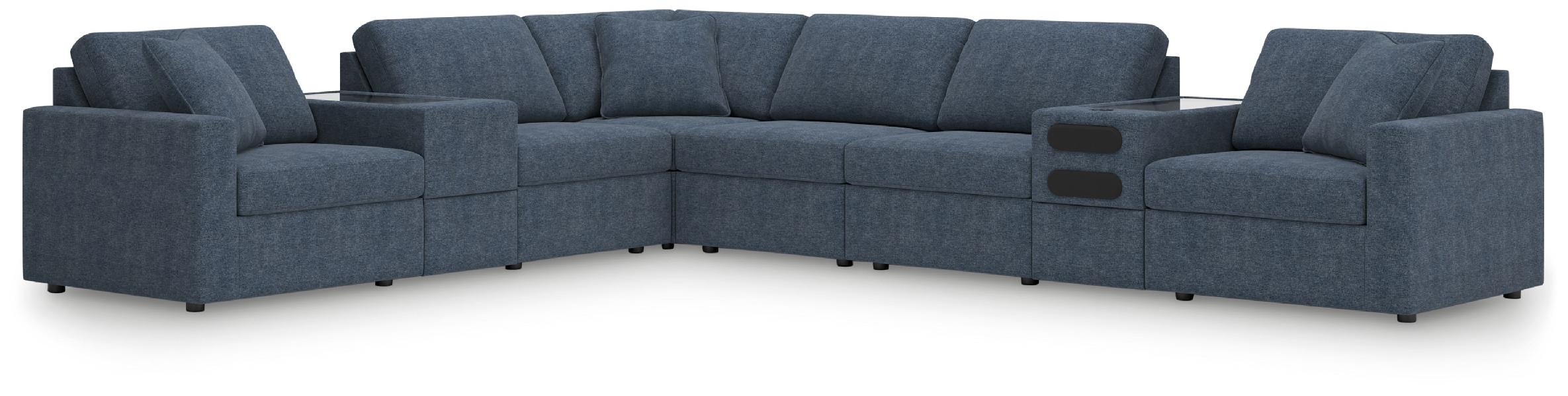 Image of Modmax - 8-Piece Sectional With Audio And Storage Consoles - Ink