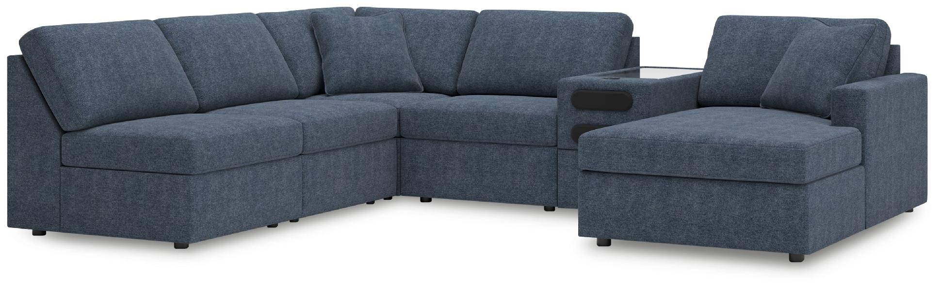 Image of Modmax - 6-Piece Sectional With Raf Corner Chaise And Audio System Console - Ink