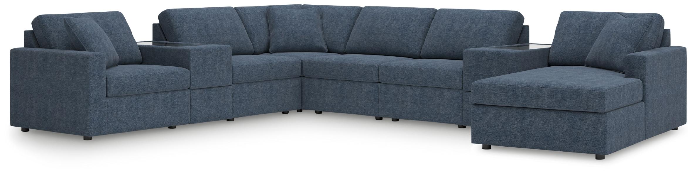 Image of Modmax - 8-Piece Sectional With Raf Corner Chaise And Storage Consoles - Ink