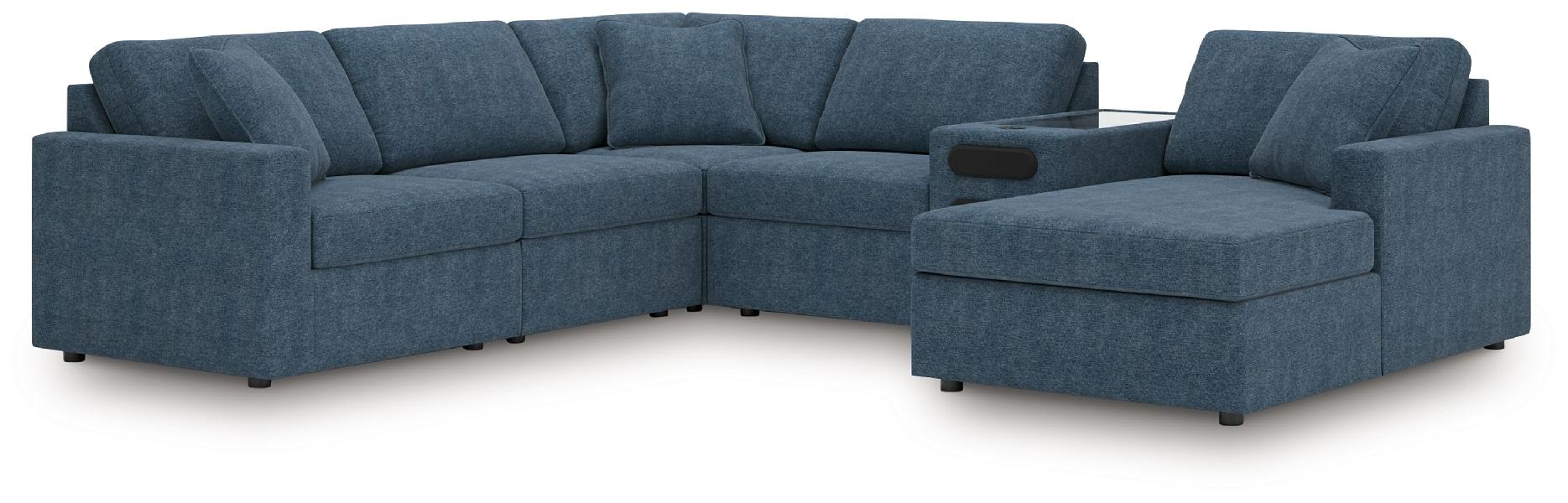 Image of Modmax - 6-Piece Sectional With Audio System, Raf Corner Chaise And LAF Corner Chair - Ink