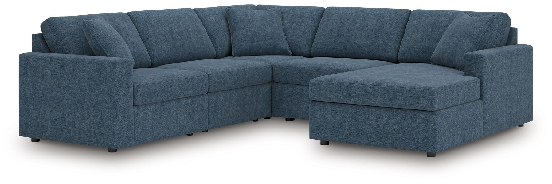 Image of Modmax - 5-Piece Sectional With Raf Corner Chaise, With Laf Corner Chair - Ink