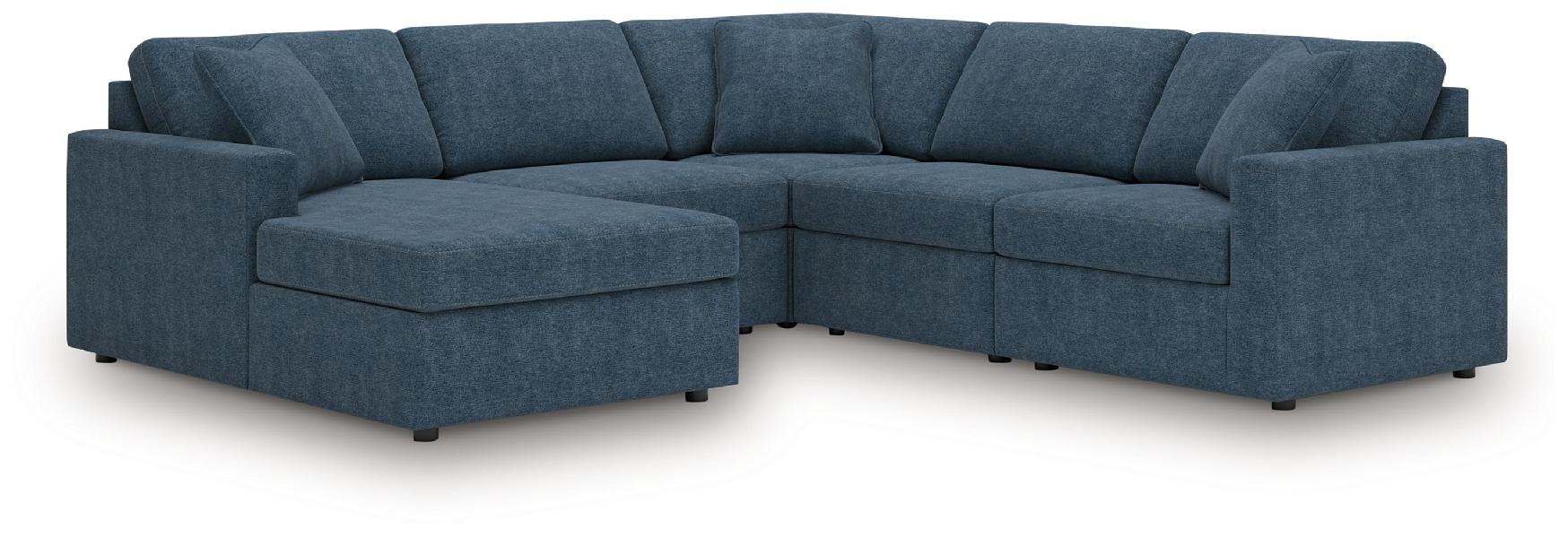 Image of Modmax - 5-Piece Sectional With Laf Corner Chaise, With Raf Corner Chair - Ink