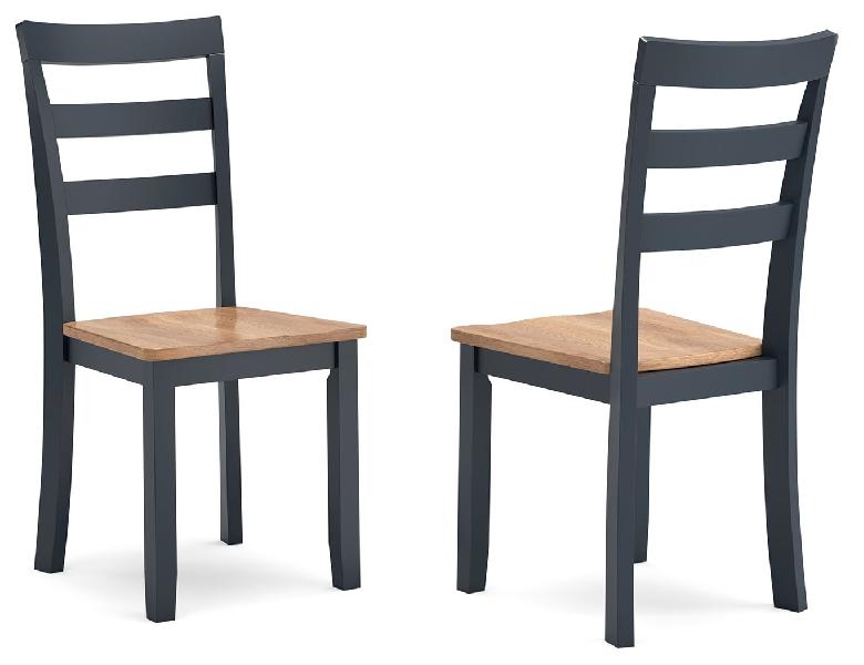 Image of Gesthaven - Dining Room Side Chair (Set of 2) - Natural / Blue