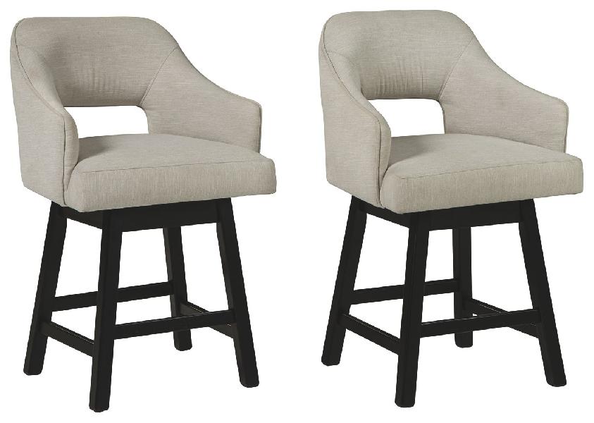 Image of Tallenger - UPH Swivel Barstool (Set of 2) - Beige