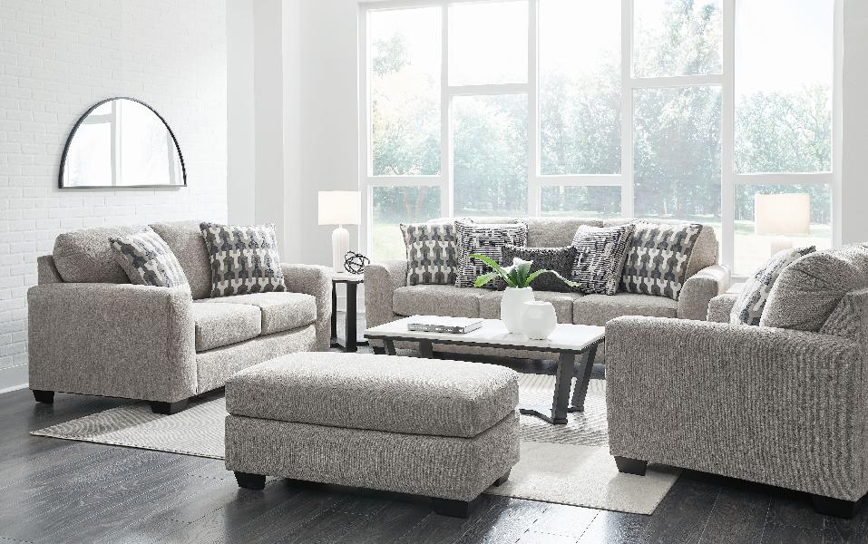 Image of Avenal Park - 4 Pc. - Sofa, Loveseat, Chair And A Half, Ottoman - Flannel