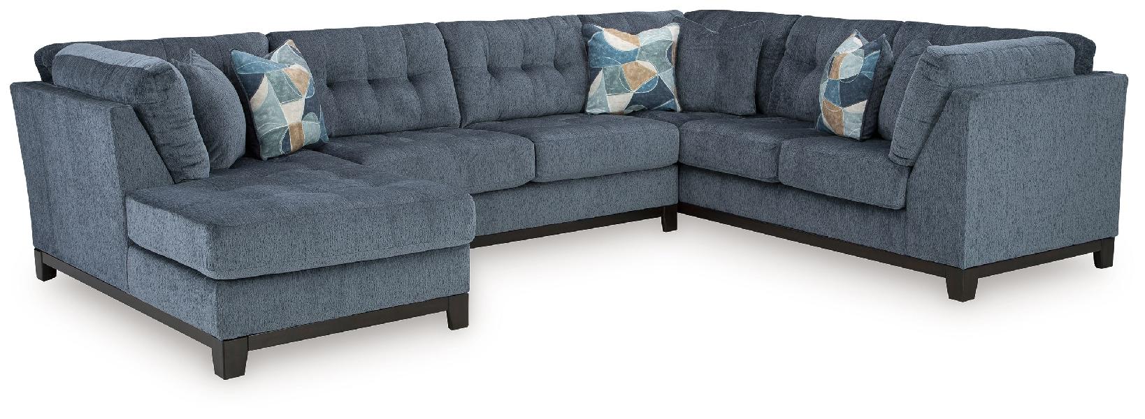 Image of Maxon Place - 3-Piece Sectional With Laf Corner Chaise - Navy