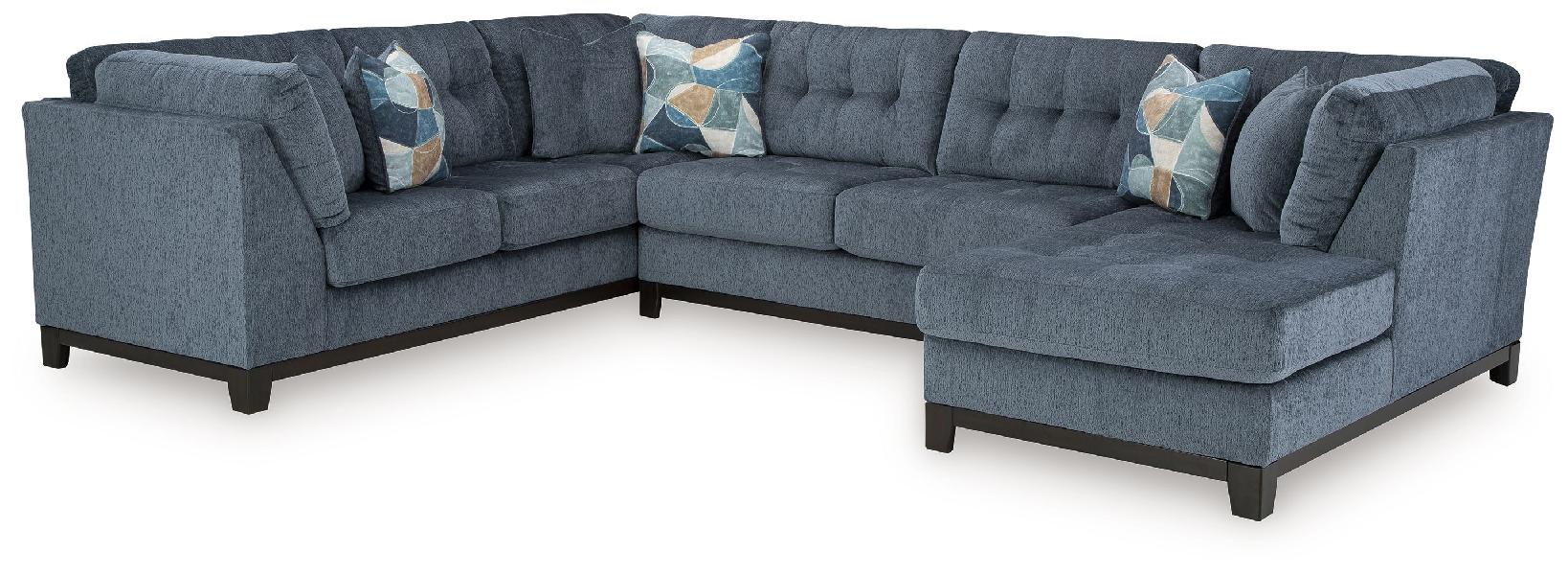 Image of Maxon Place - 3-Piece Sectional With Raf Corner Chaise - Navy