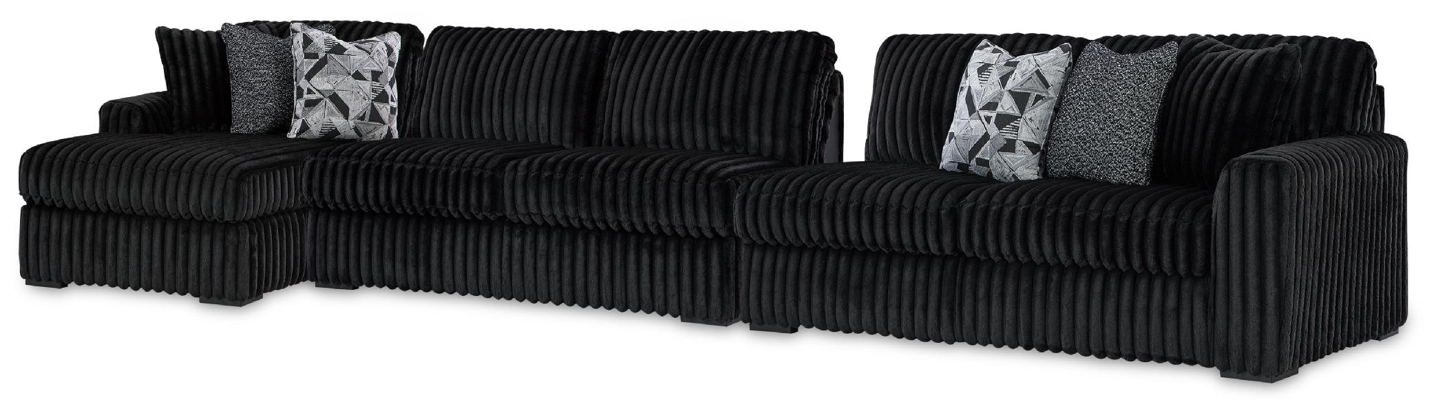 Image of Midnight-Madness - 3-Piece Sectional With Laf Corner Chaise - Onyx