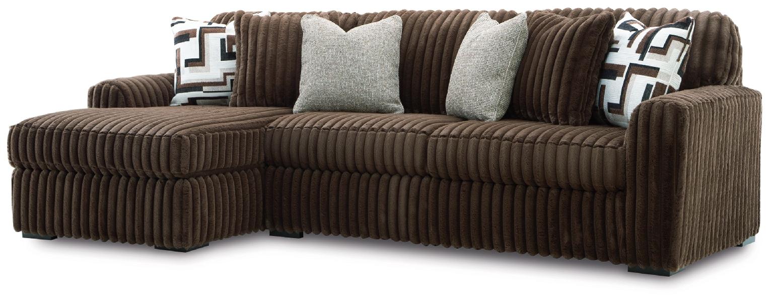 Image of Midnight-Madness - 2-Piece Sectional Sofa With LAF Corner Chaise - Chocolate