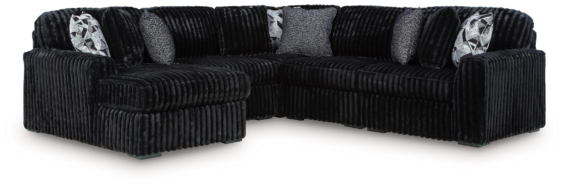 Image of Midnight-Madness - 6-Piece Sectional With LAF Corner Chaise - Onyx