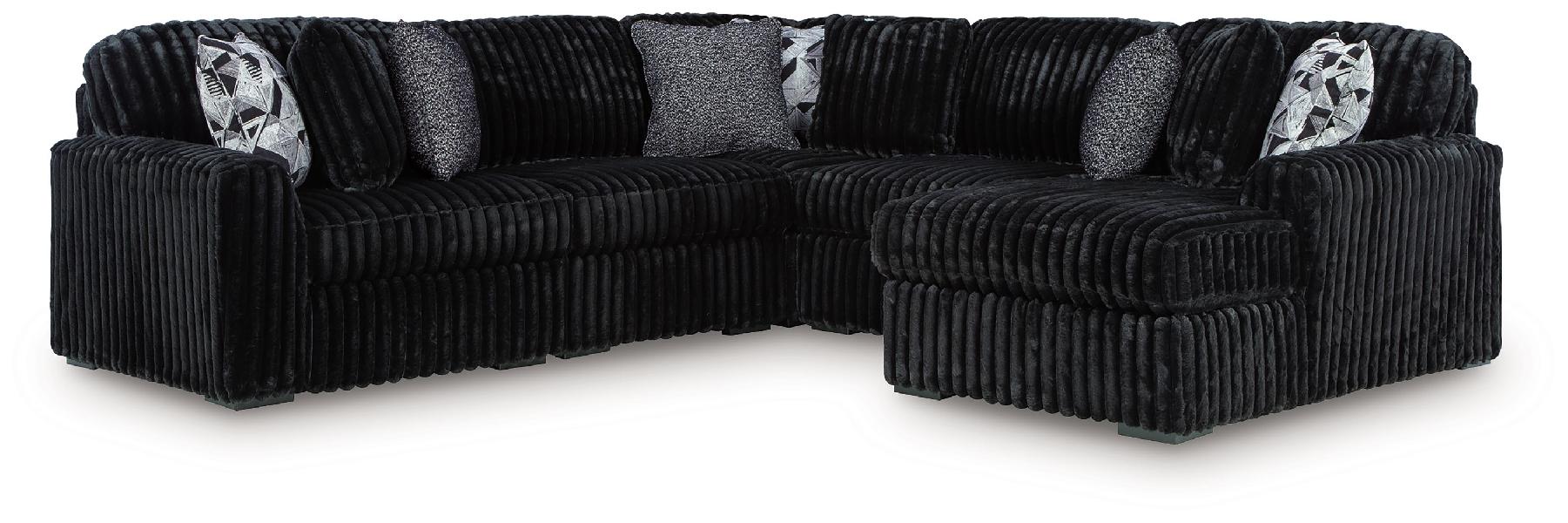Image of Midnight-Madness - 6-Piece Sectional With RAF Corner Chaise - Onyx