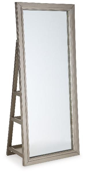 Image of Evesen - Floor Standing Mirror/Storage - Champagne