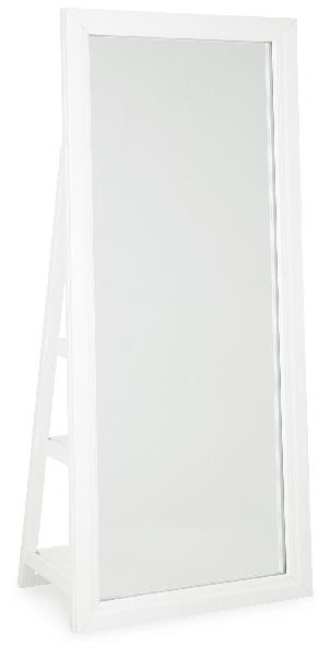 Image of Evesen - Floor Standing Mirror/Storage - White