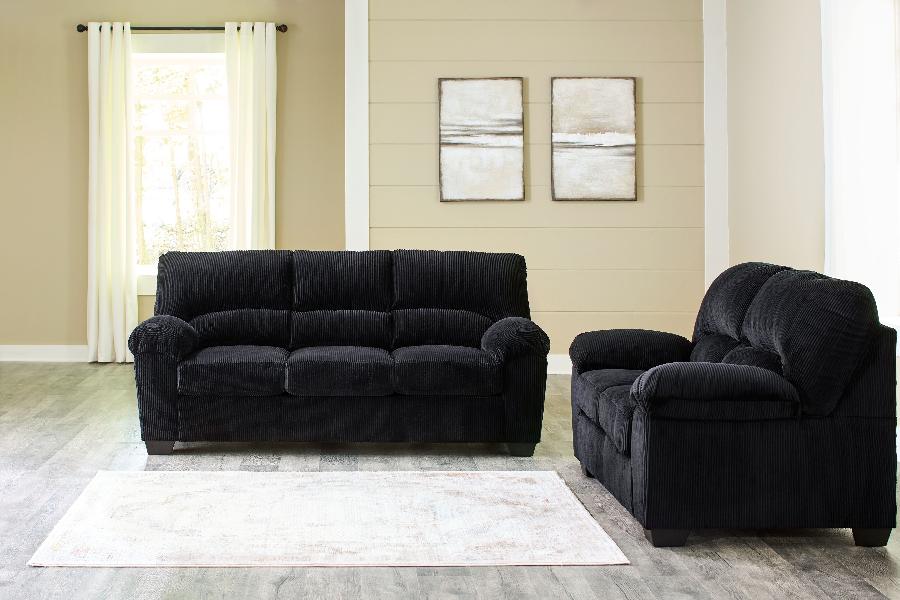Image of SimpleJoy - 2 Pc. - Sofa, Loveseat - Onyx