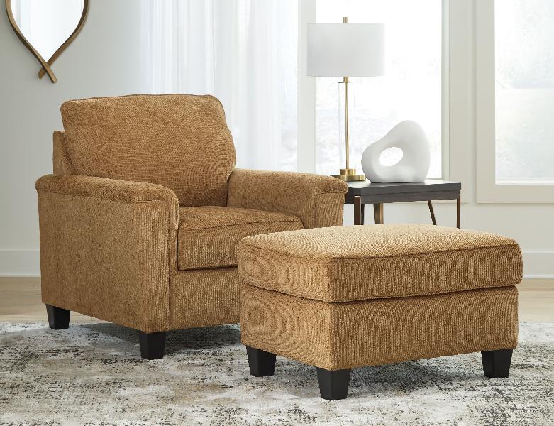 Image of Erinslane - 2 Pc. - Chair, Ottoman - Honey