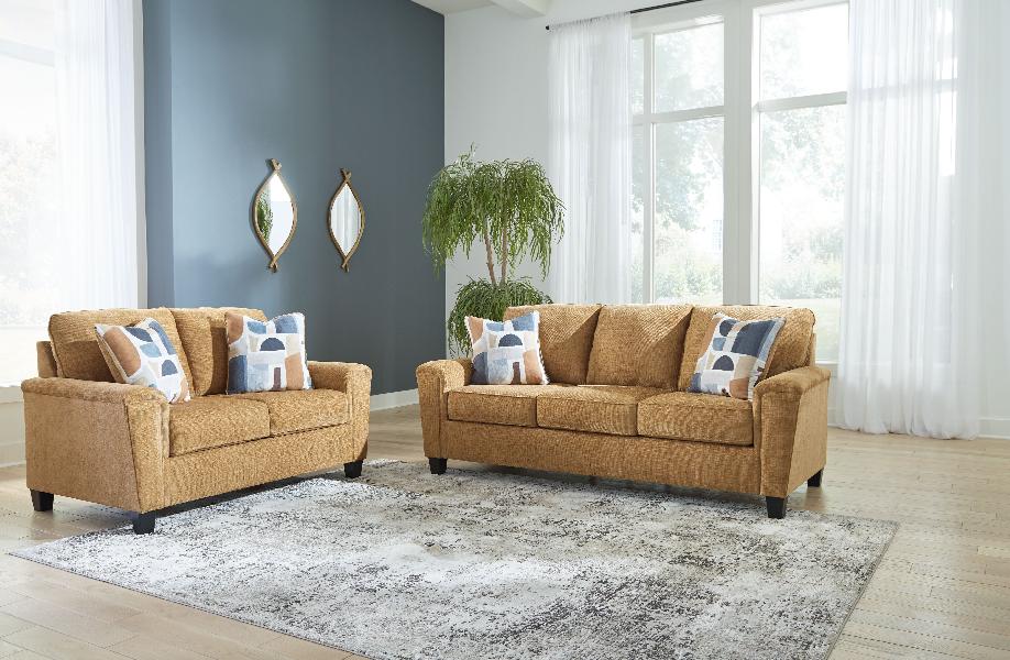 Image of Erinslane - 2 Pc. - Sofa, Loveseat - Honey