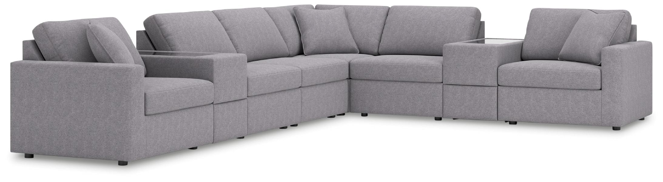 Image of Modmax - 8-Piece Sectional With Storage Consoles - Granite