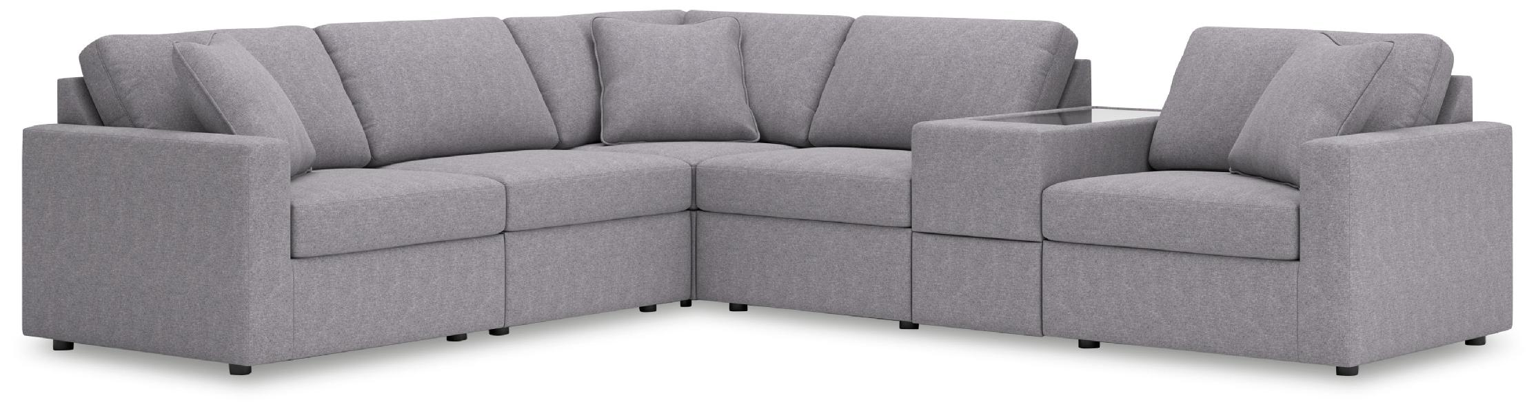 Image of Modmax - 6-Piece Sectional With Storage Console - Granite