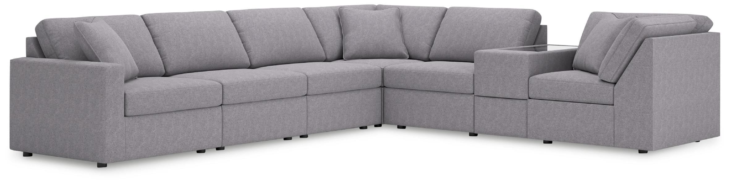 Image of Modmax - 7-Piece Sectional With Storage Console And Laf Corner Chair - Granite