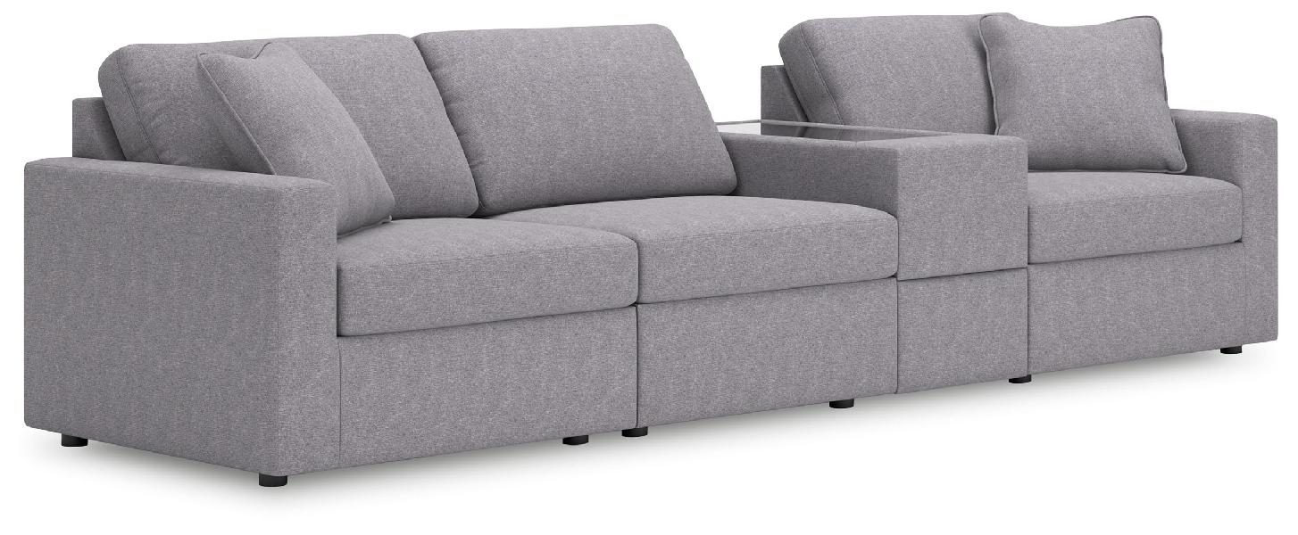 Image of Modmax - 4-Piece Sectional With Storage Console - Granite