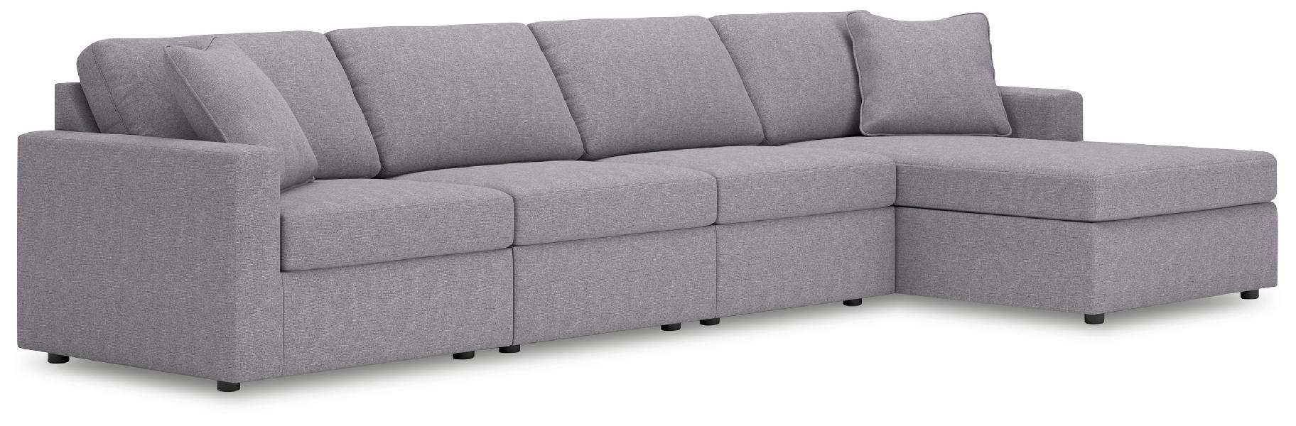 Image of Modmax - 4-Piece Sectional With Raf Corner Chaise - Granite