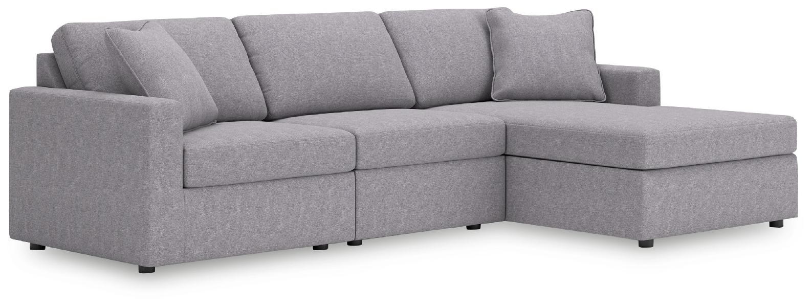 Image of Modmax - 3-Piece Sectional With Raf Corner Chaise - Granite