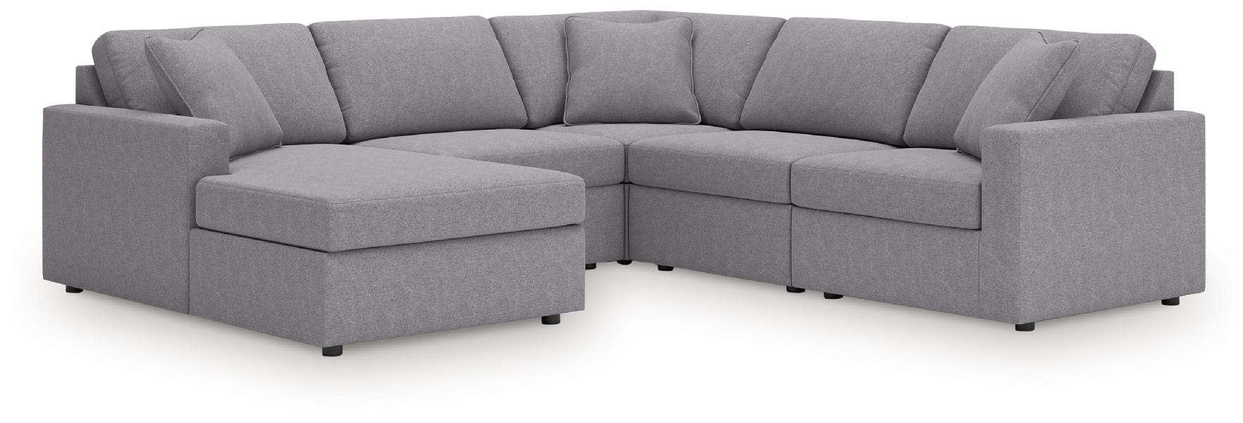 Image of Modmax - 5-Piece Sectional With Laf Corner Chaise, With Raf Corner Chair - Granite
