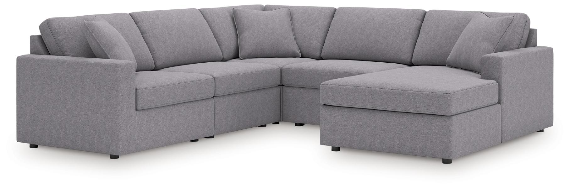 Image of Modmax - 5-Piece Sectional With Raf Corner Chaise, With Laf Corner Chair - Granite