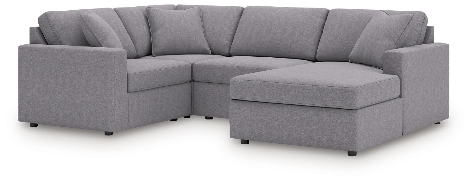 Image of Modmax - 4-Piece Sectional With Raf Corner Chaise, With Laf Corner Chair - Granite