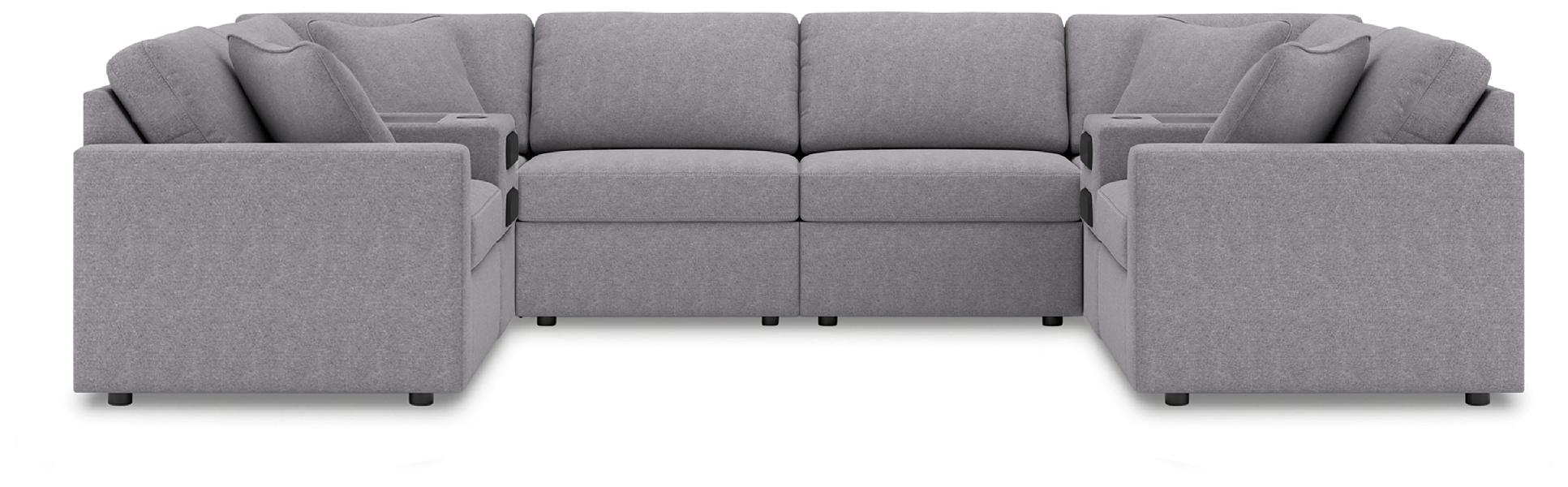 Image of Modmax - 8-Piece Sectional With 2 Audio System Consoles And 2 Armless Chairs - Granite