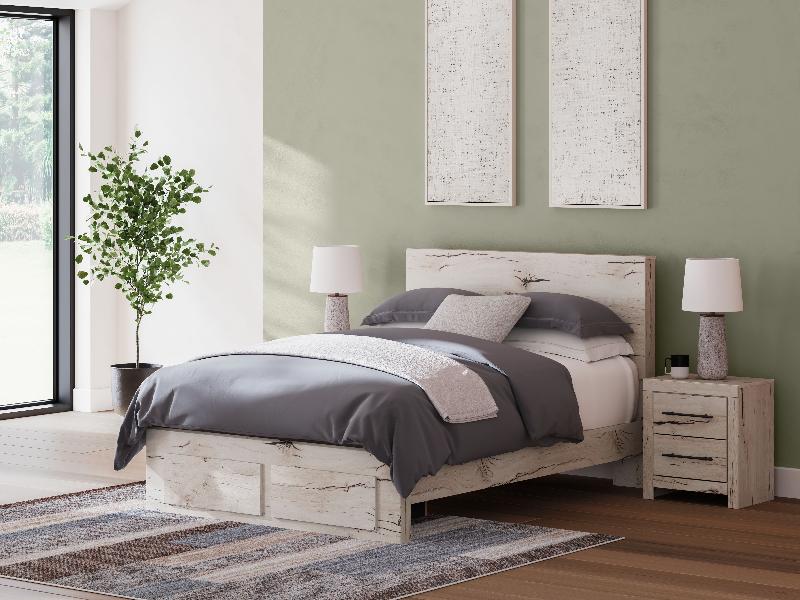Image of Lawroy - Queen Panel Bed With Storage Footboard - Light Natural