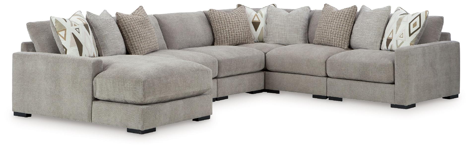 Image of Aslan Court - 6-Piece Sectional With LAF Corner Chaise - Pebble
