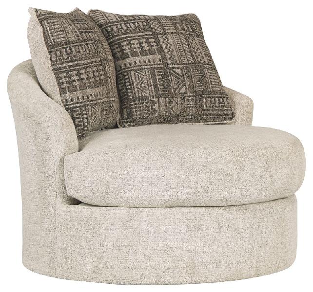 Image of Soletren - Swivel Accent Chair - Stone