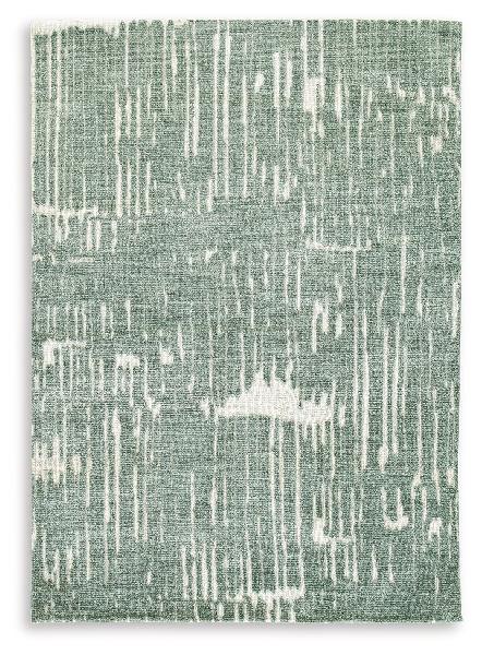 Image of Cayworth - 5' x 7' Rug - Teal / White