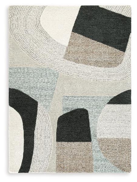Image of Edrickhill - 5' x 7' Rug - Grayish Teal / Taupe / Cream