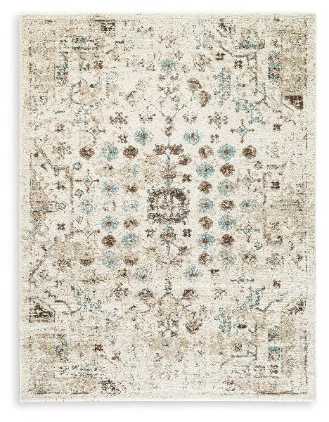 Image of Jossler - 5' x 7' Rug - Ivory / Brown / Teal