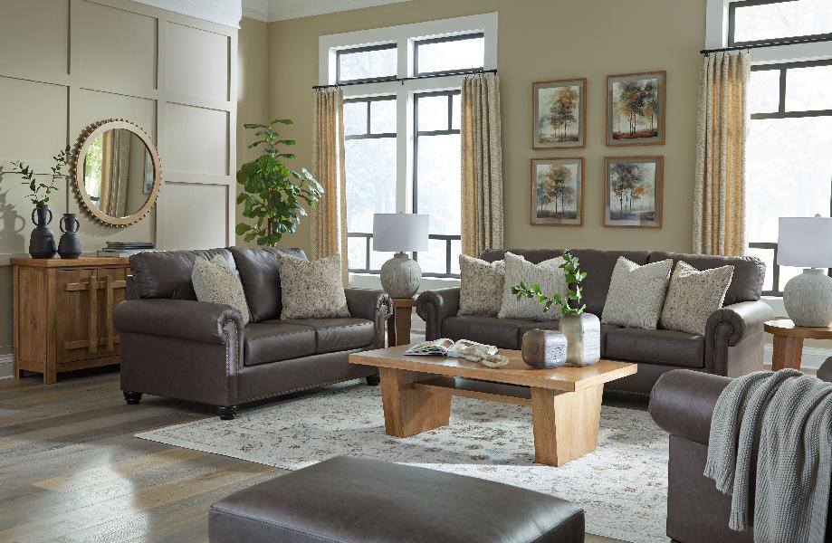 Image of Roxmere - 4 Pc. - Sofa, Loveseat, Chair, Ottoman - Umber