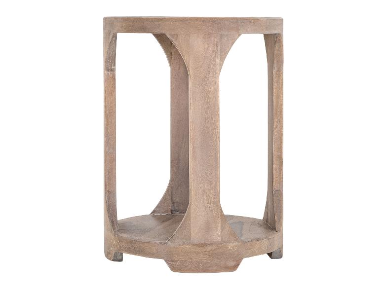 Image of Balam - 1 Shelf Chairside Table - Ivory White