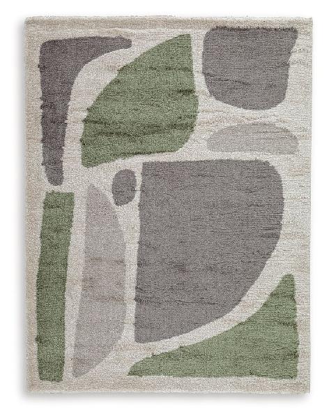 Image of Anburgh - 5' x 7' Rug - Green / Gray / Ivory