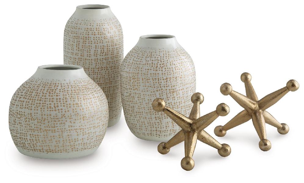 Image of Vinburn - Accessory Set (Set of 5) - White / Gold Finish