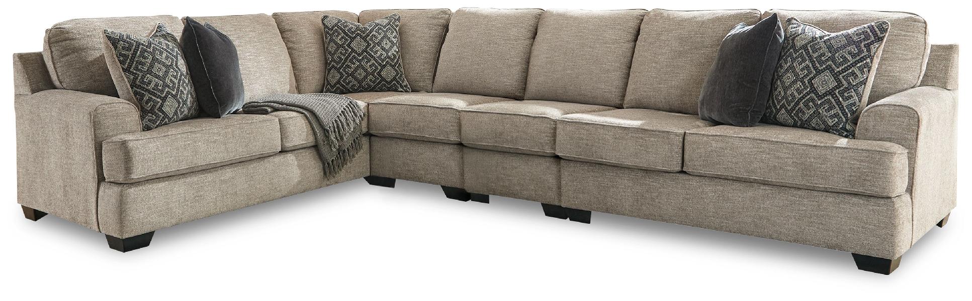 Image of Bovarian - 4-Piece Sectional With RAF Loveseat - Stone