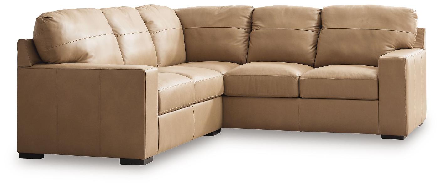 Image of Bandon - 2-Piece Sectional With Laf Loveseat - Leather Match - Toffee