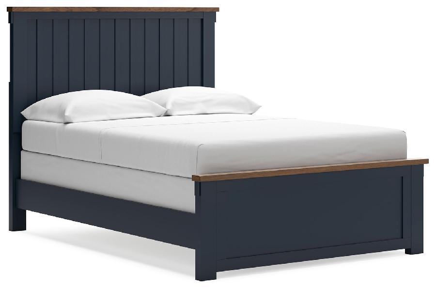 Image of Landocken - Full Panel Bed - Brown / Blue