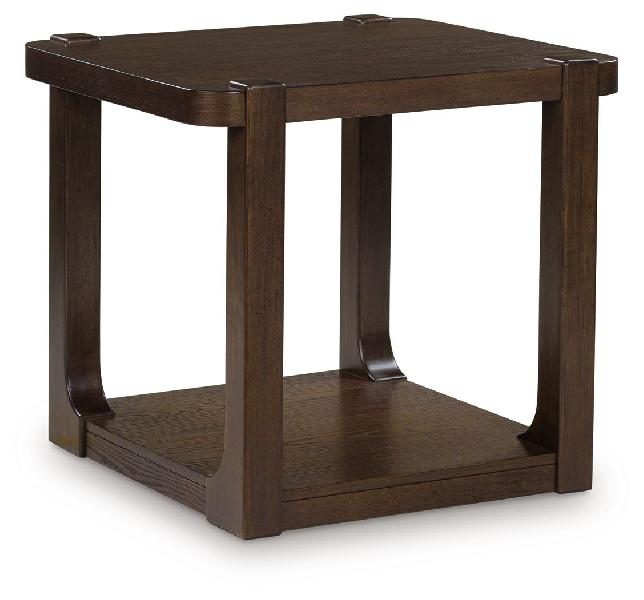 Image of Breckington - Rectangular End Table - Dark Brown