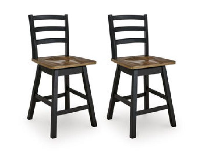 Image of Wildenauer - Swivel Stool (Set of 2) - Brown / Black