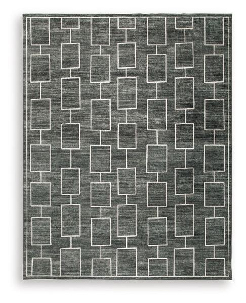 Image of Elderland - 8' x 10' Washable Rug - Black / Gray
